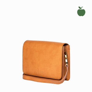 AUDREY Mini COGNAC - handväska i äppelläder
