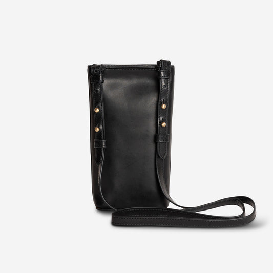 CHARLIE Black - mobilväska i äkta läder