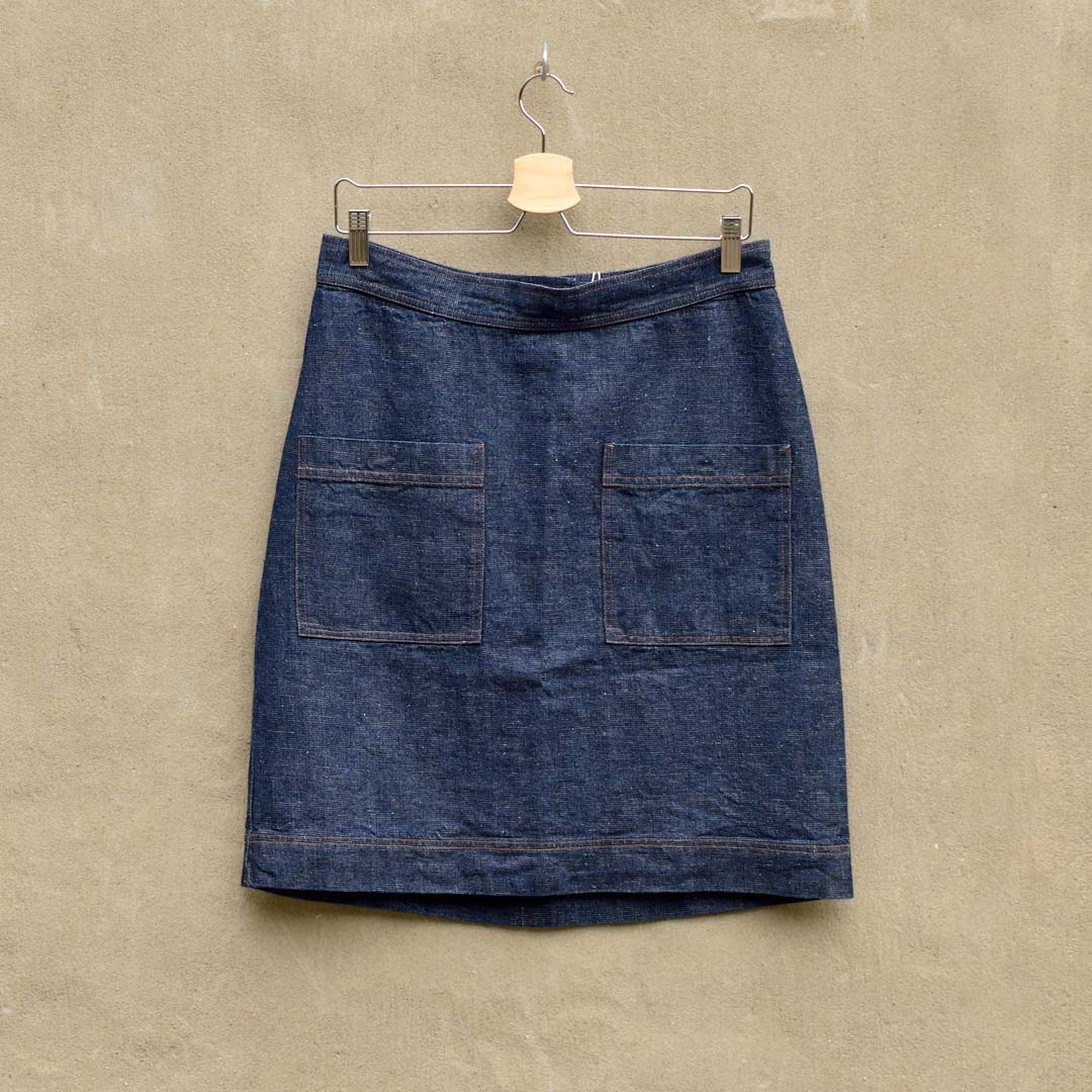 Kjol i ekologisk bomull & hampa, Blå denim