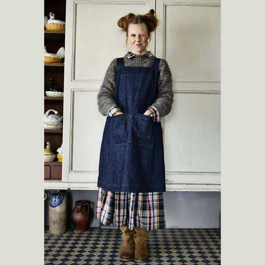 McVerdi hängselklänning i hampa och ekologisk bomull - Blå denim