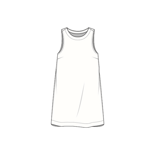 Ärmlös tunika i tunt linne - White