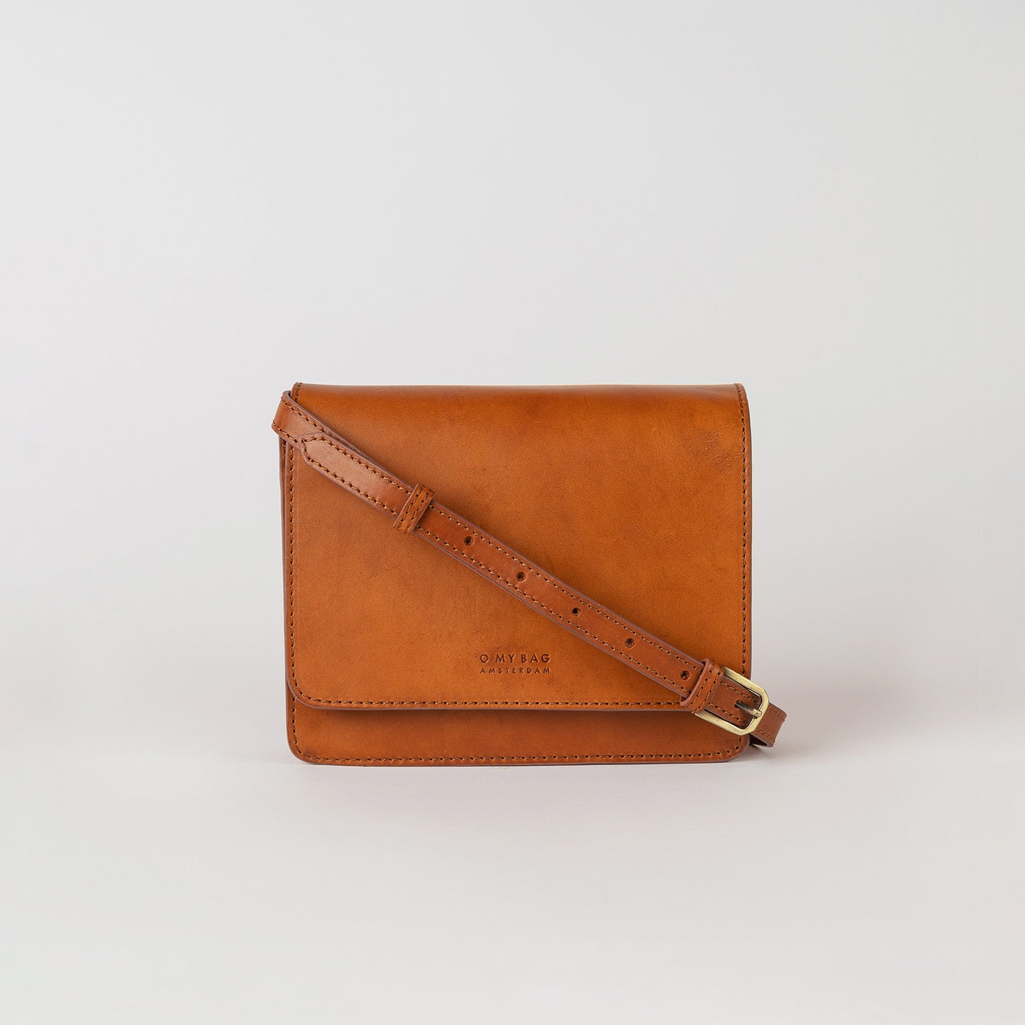 AUDREY Mini COGNAC - handväska i äkta läder