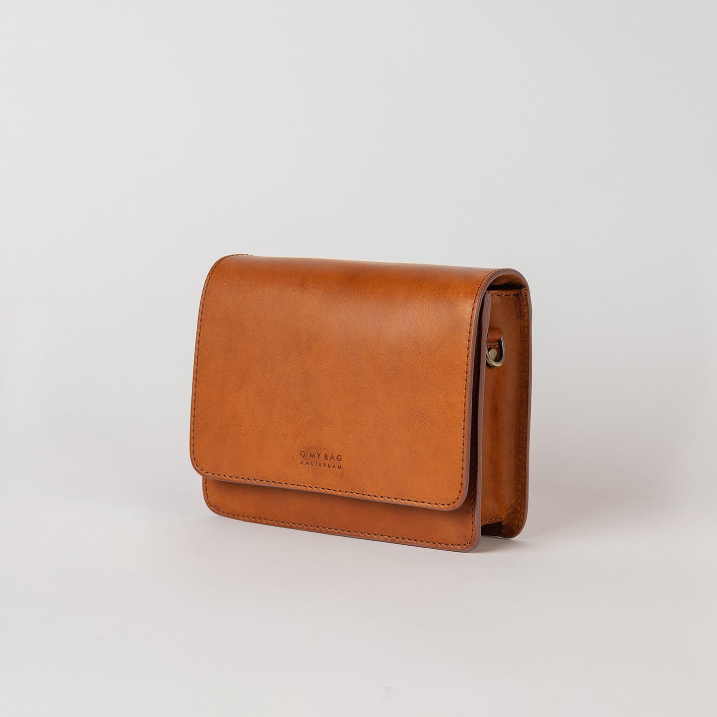 AUDREY Mini COGNAC - handväska i äkta läder