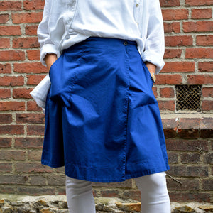 Omlottkjol i bomullspoplin - Uniform Blue