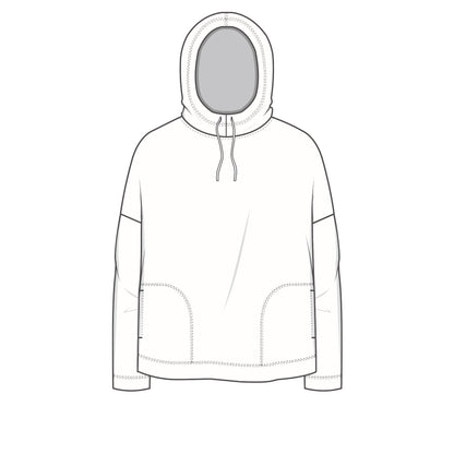 Hoodie i ull med bomull invändigt