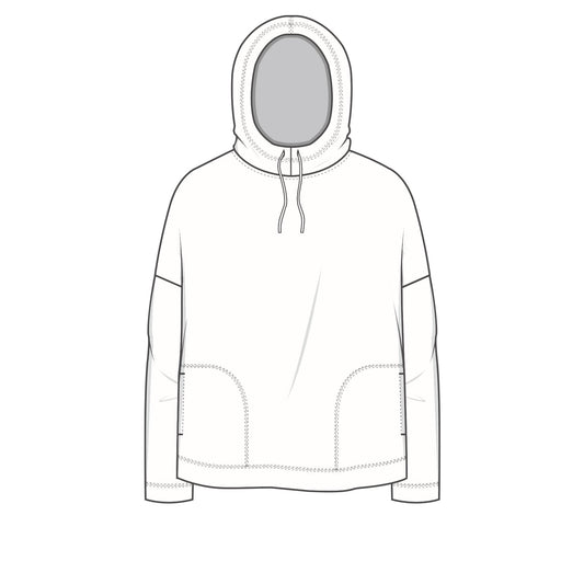 Hoodie i ull med bomull invändigt - 14014