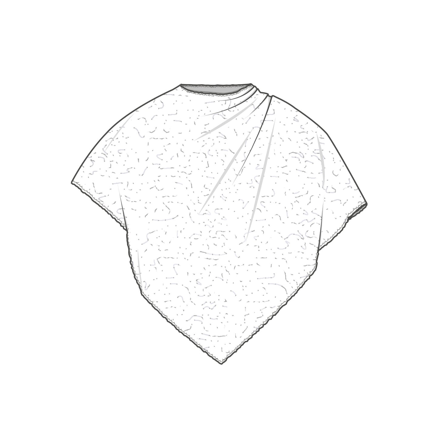 Poncho 1501 - merino bubble wool