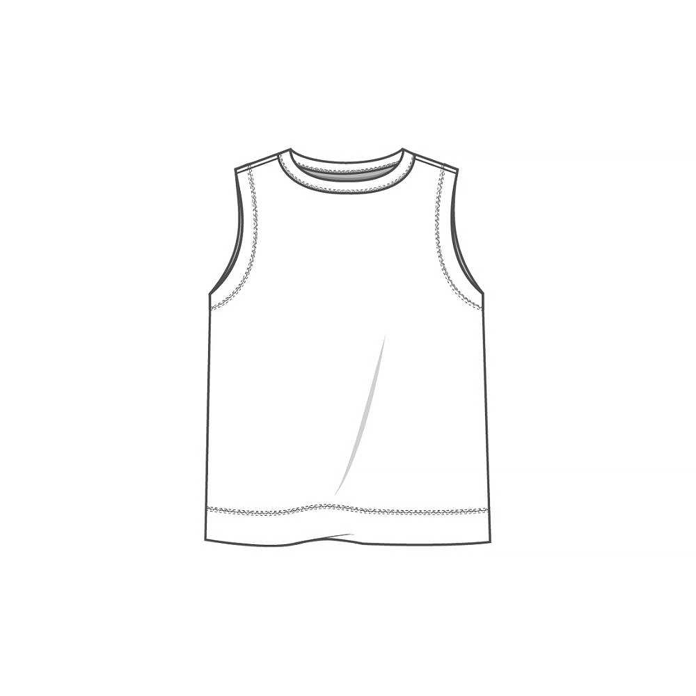 Slipover med bred fåll i merinoull - Raw White/Asphalt Stripe