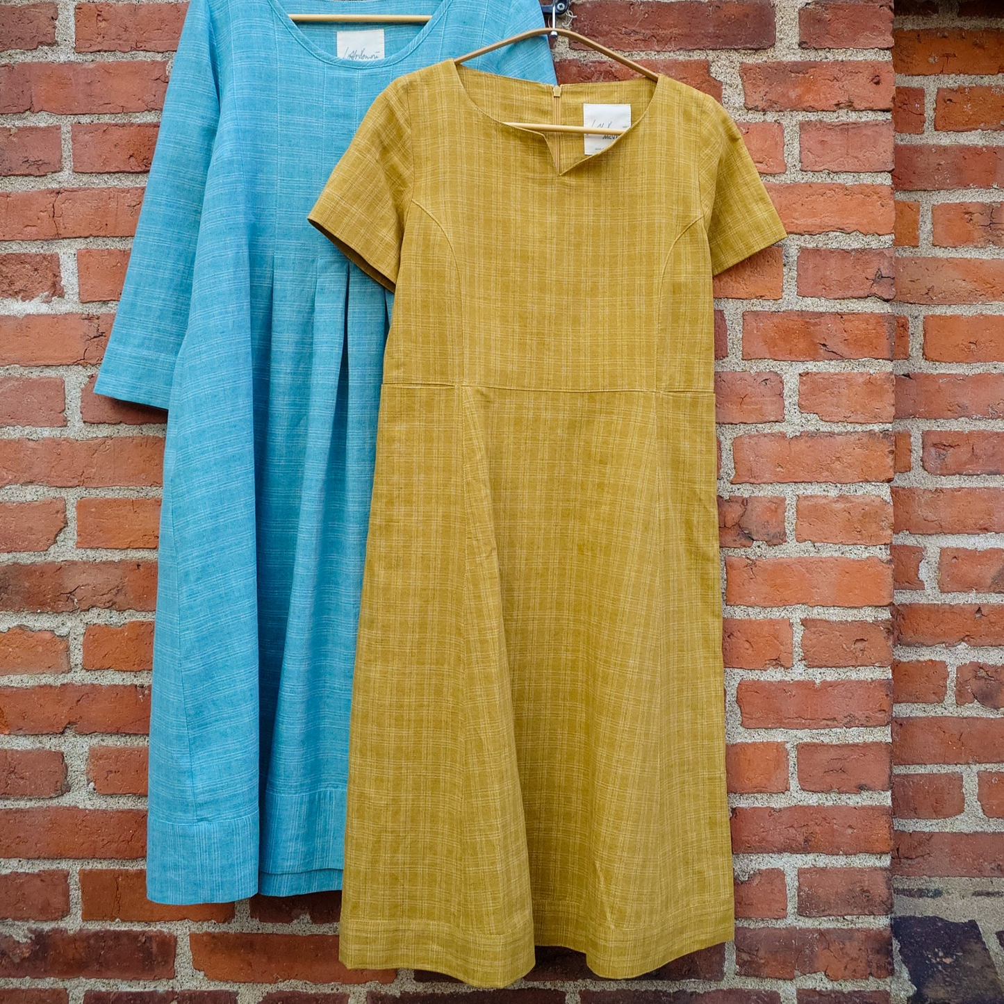 McVerdi klänning KATJA i lin & bomull - Curry