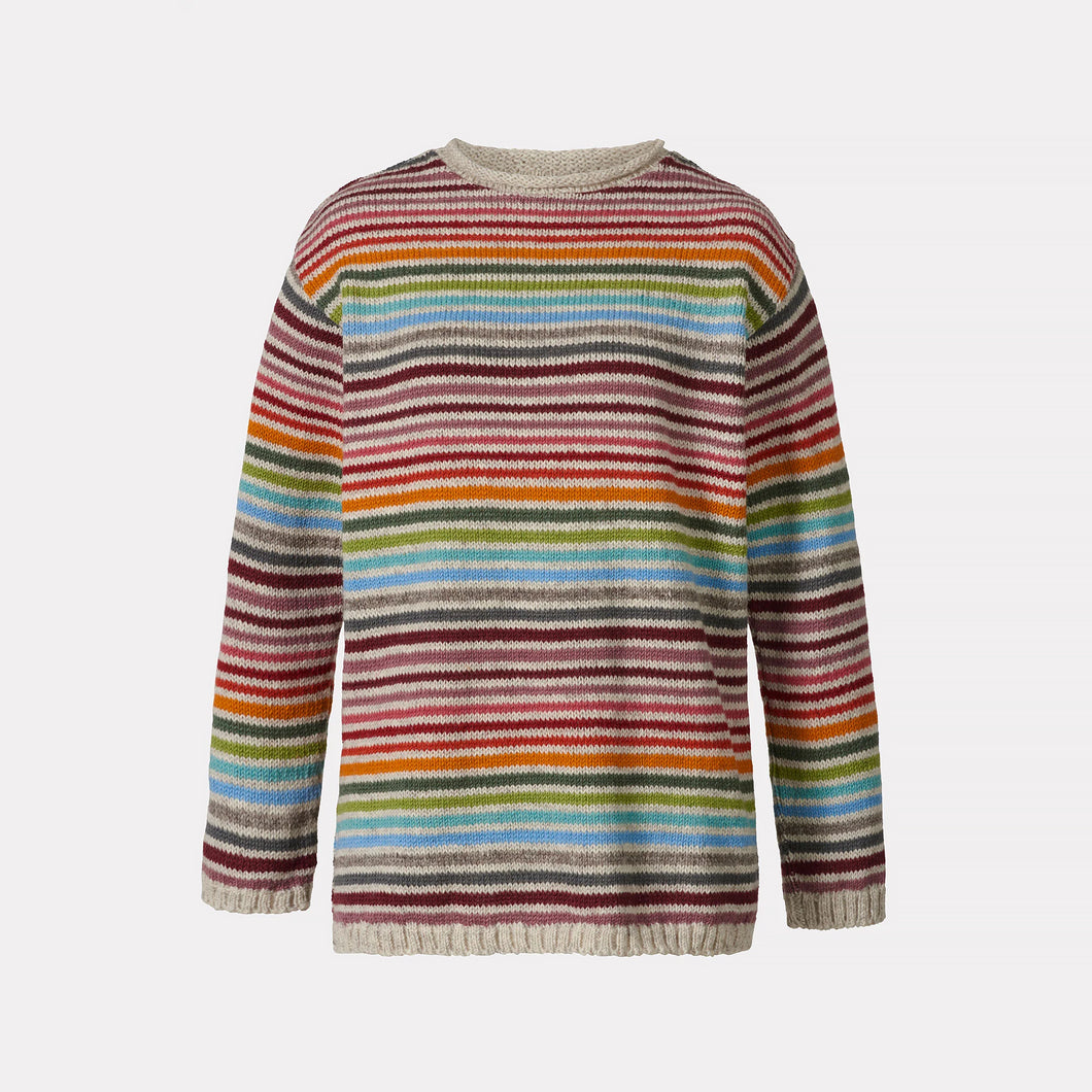 Randig stickad ylletröja - Rainbow Stripes