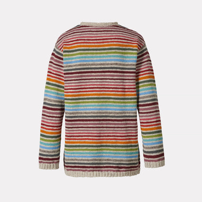 Randig stickad ylletröja - Rainbow Stripes