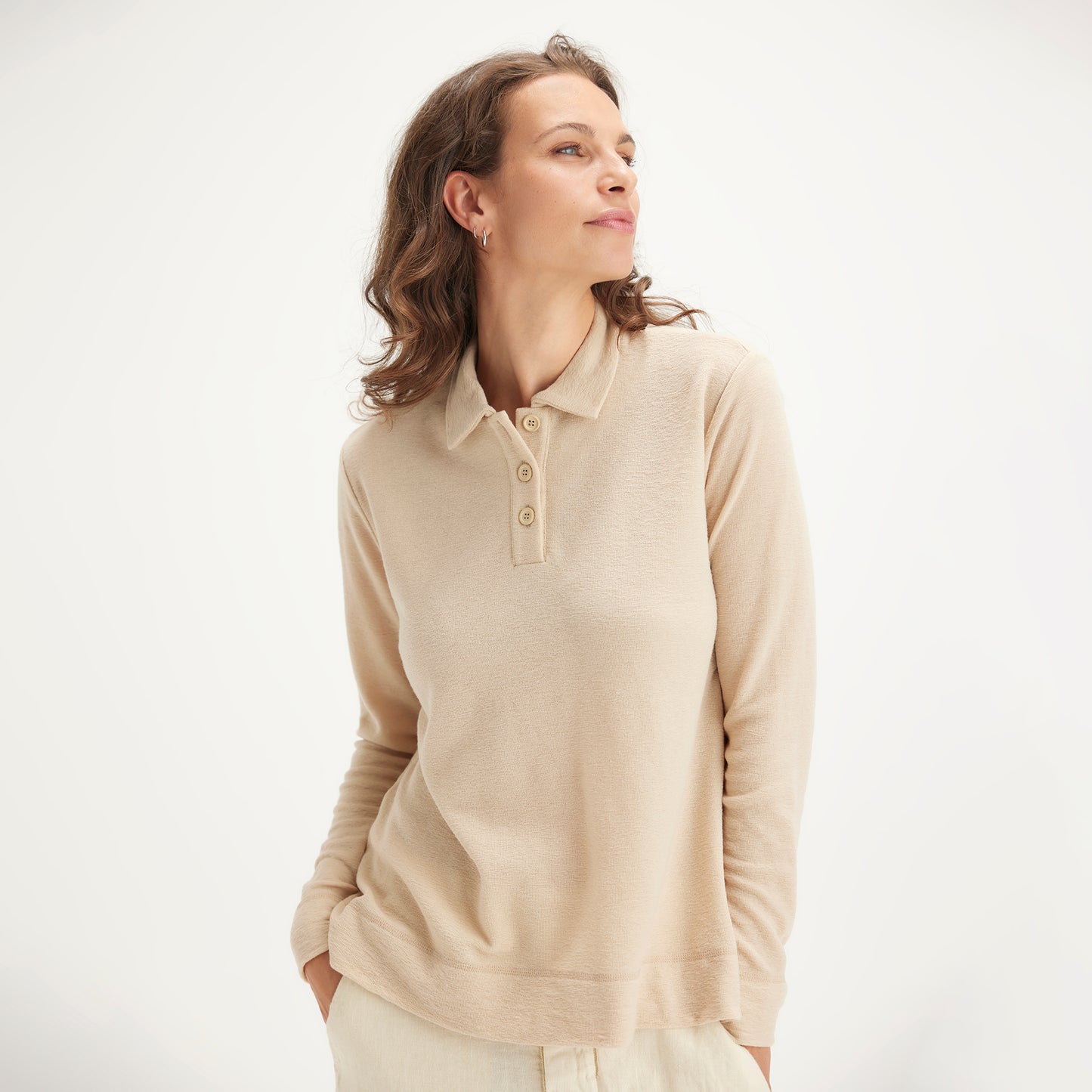 4058 Tröja - lös med krage och knappar