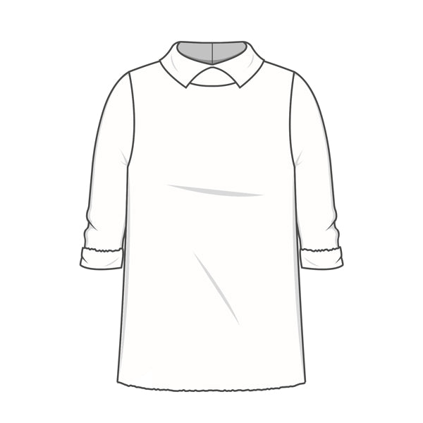 4048 Tröja - figurnära tröja med vikt krage och 3/4 ärm