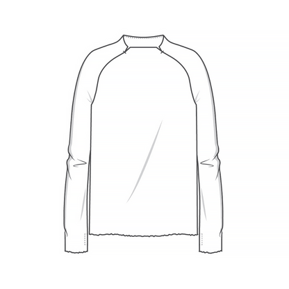 Långärmad merinoulltröja med raglanärm och tumhål - Midnight Blue Melange