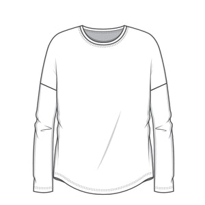 Randig långärmad t-shirt med ledig passform - Chestnut/offwhite