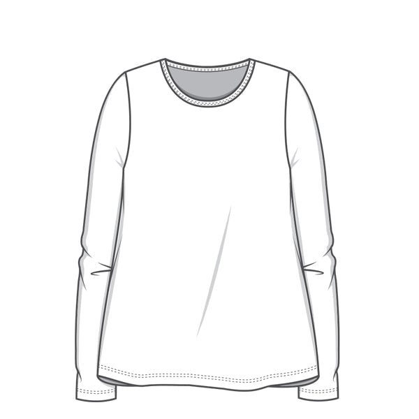 Klockad långärmad T-shirt i bambulyocell - Ocean Blue