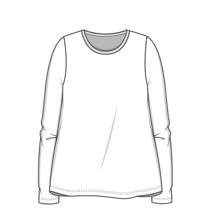 Klockad långärmad T-shirt i bambulyocell - Cobalt Blue