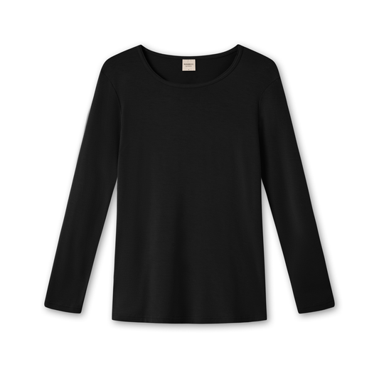 Långärmad T-shirt i bambulyocell - Black