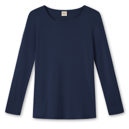Långärmad T-shirt i bambulyocell - Charcoal