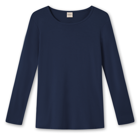 Långärmad T-shirt i bambulyocell - Charcoal