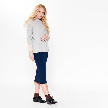 Lång snäv kjol i bambulyocell - Black