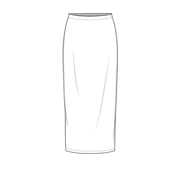 Lång snäv kjol i bambulyocell - Black