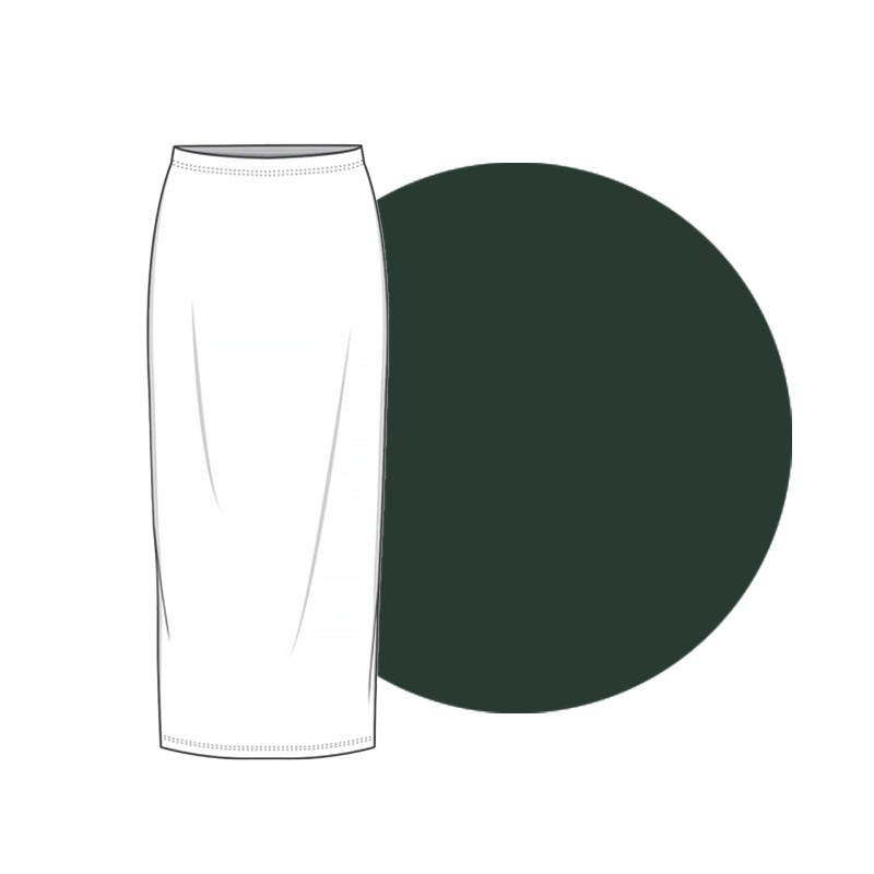 Lång snäv kjol i bambulyocell - Bottle Green