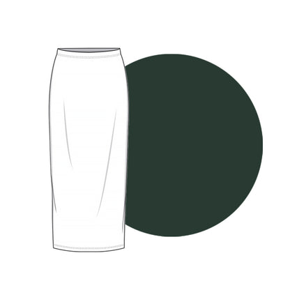 Lång snäv kjol i bambulyocell - Bottle Green