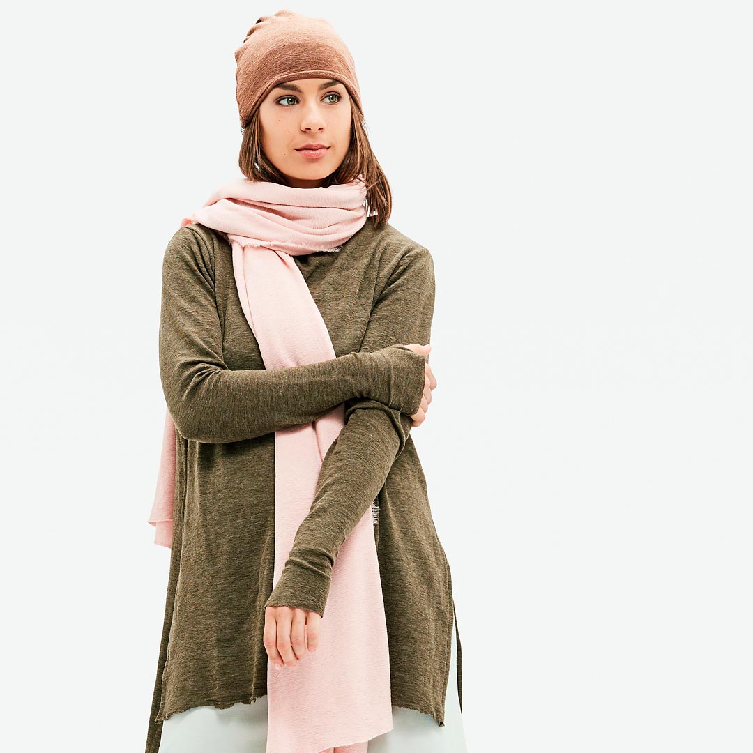 6040 Tunika - med hög båthals, slitsar och extra långa ärmar