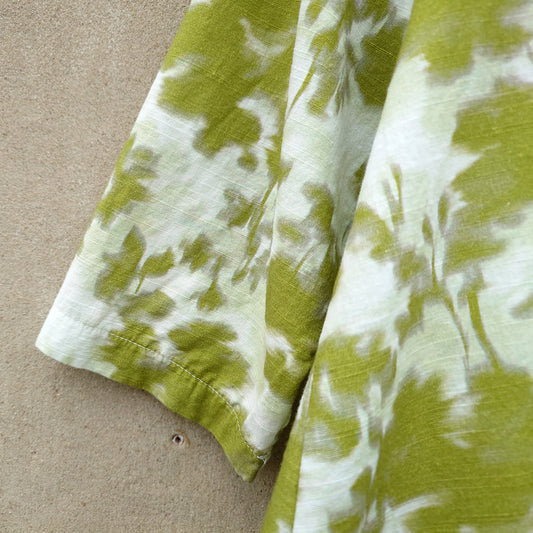 A-formad blus i bomull/lin - Olive