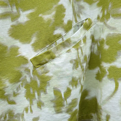 A-formad blus i bomull/lin - Olive