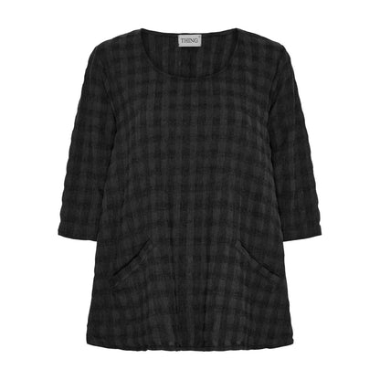 THING A-formad blus i bomull/viskos – Antracit