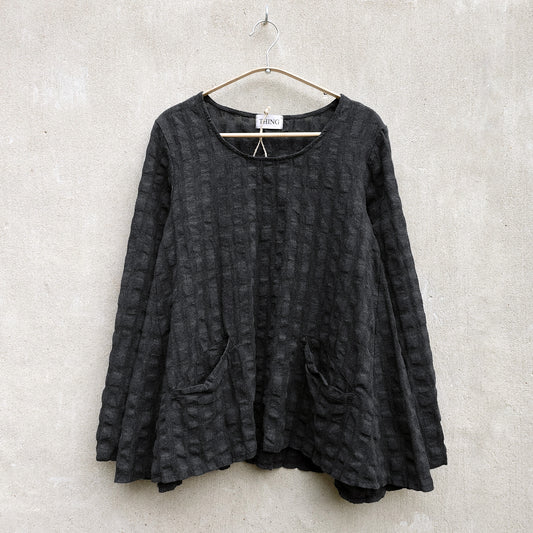 THING A-formad blus i bomull/viskos – Antracit
