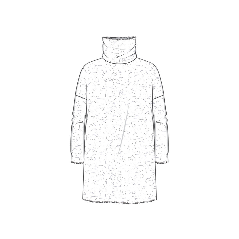 Ullklänning med fickor och polokrage - by basics merino bubble wool