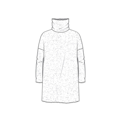 Ullklänning med fickor och polokrage - by basics merino bubble wool