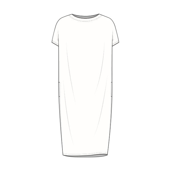 7628 Midiklänning med båtringning