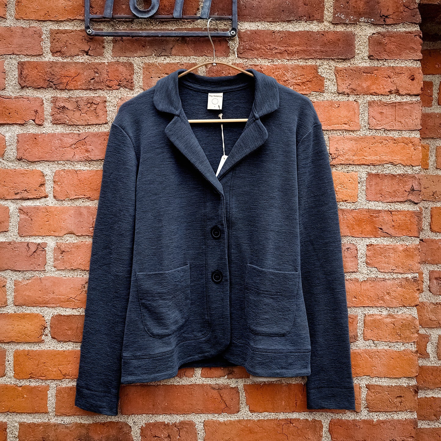by basics kofta/kavaj i merinoull - Midnight Blue Melange