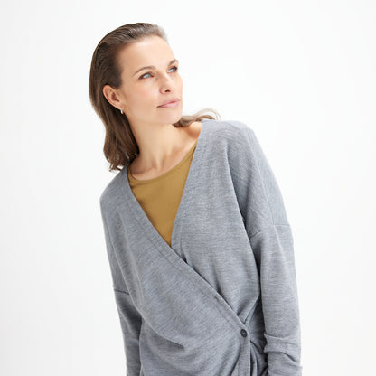 8017 - Fram- eller sidoknäppt kofta, oversize