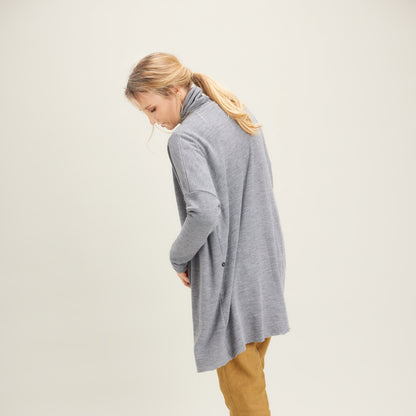 8017 - Fram- eller sidoknäppt kofta, oversize