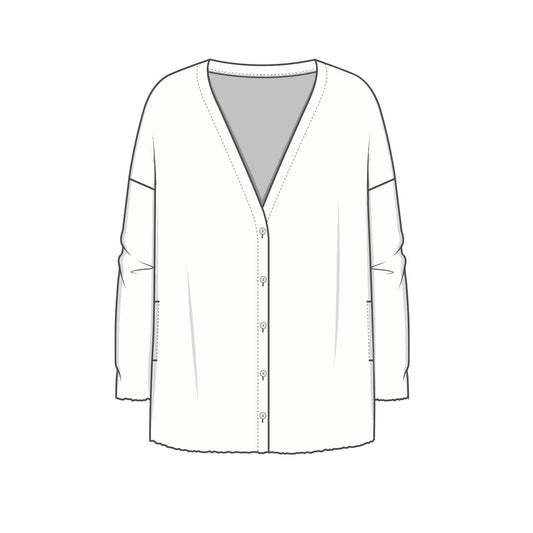 8017 - Fram- eller sidoknäppt kofta, oversize