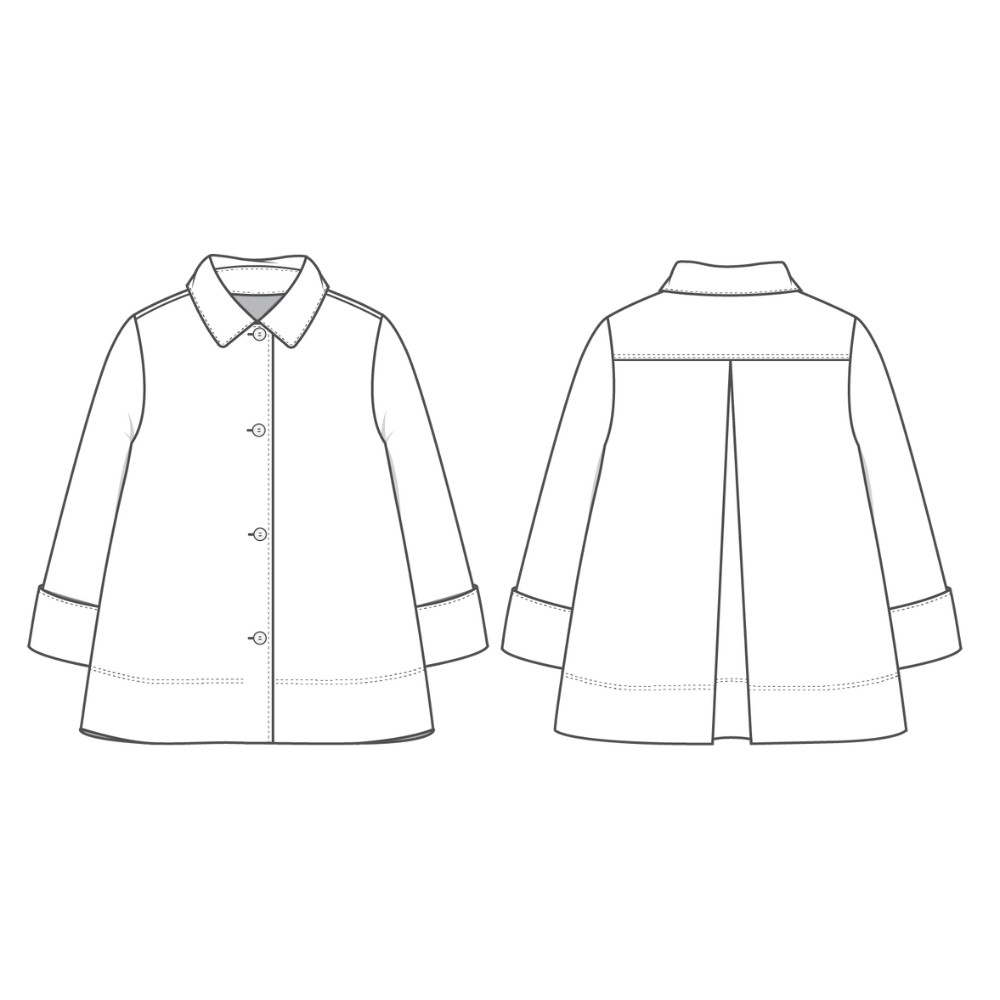 8020 Kofta swagger med krage, vid ärm och knappar