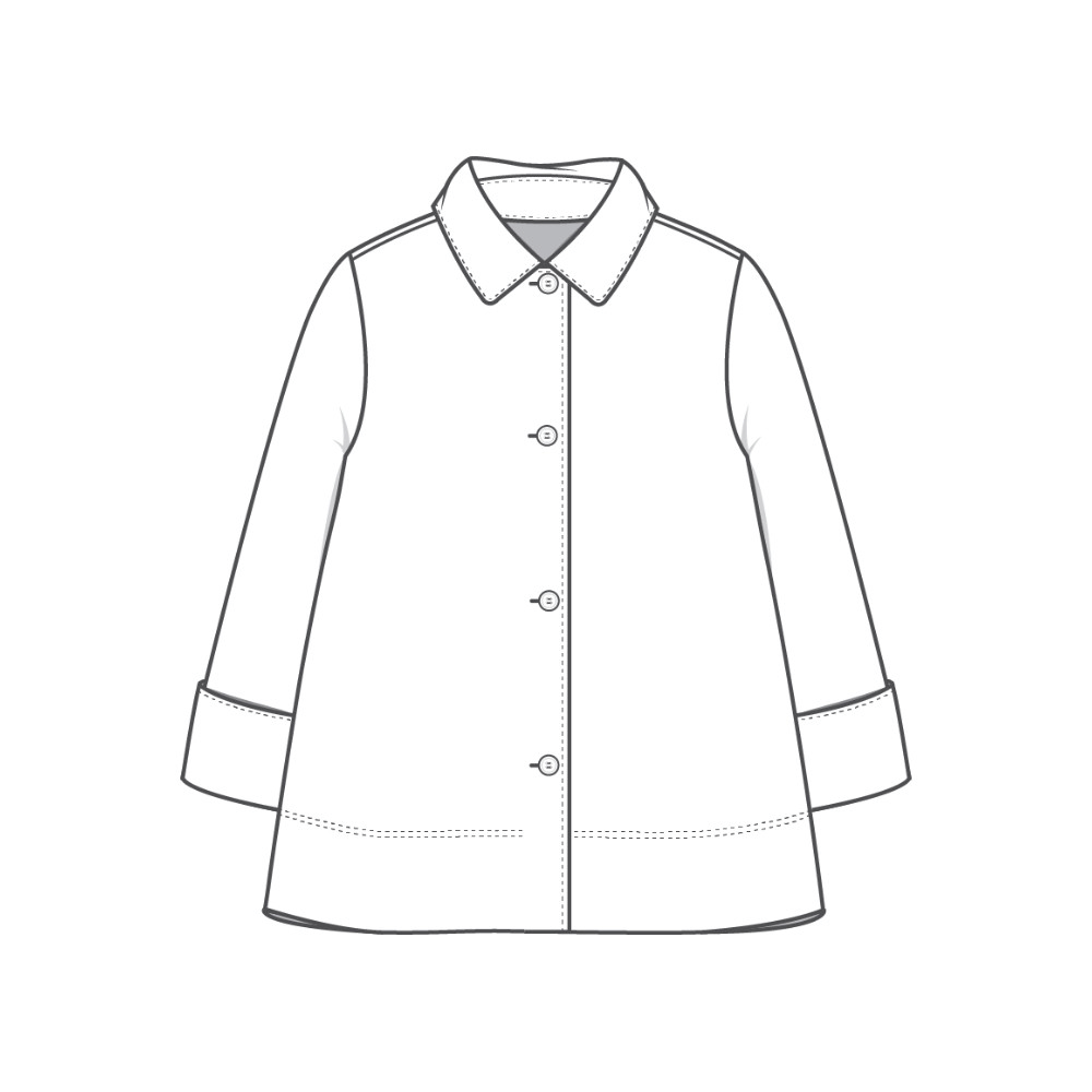 8020 Kofta swagger med krage, vid ärm och knappar