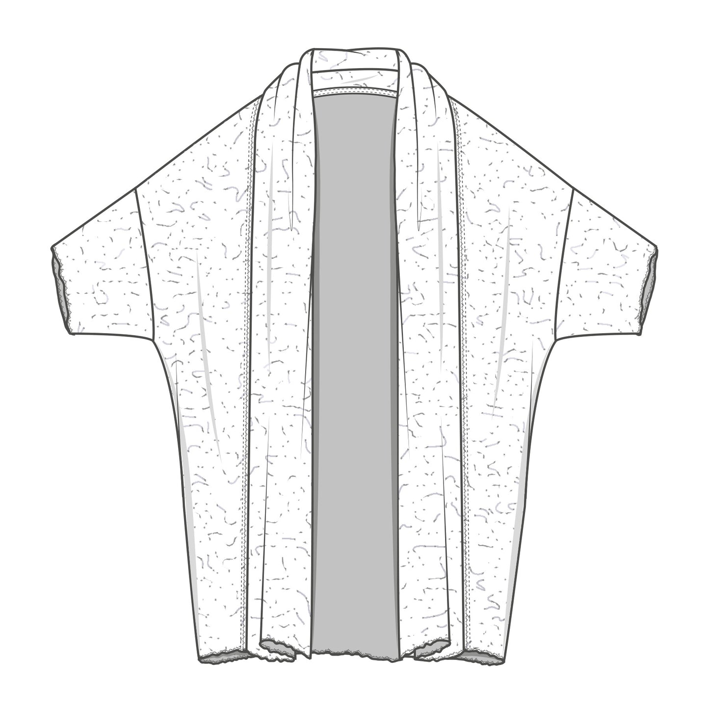 Lång cardigan 8501 - merino bubble wool