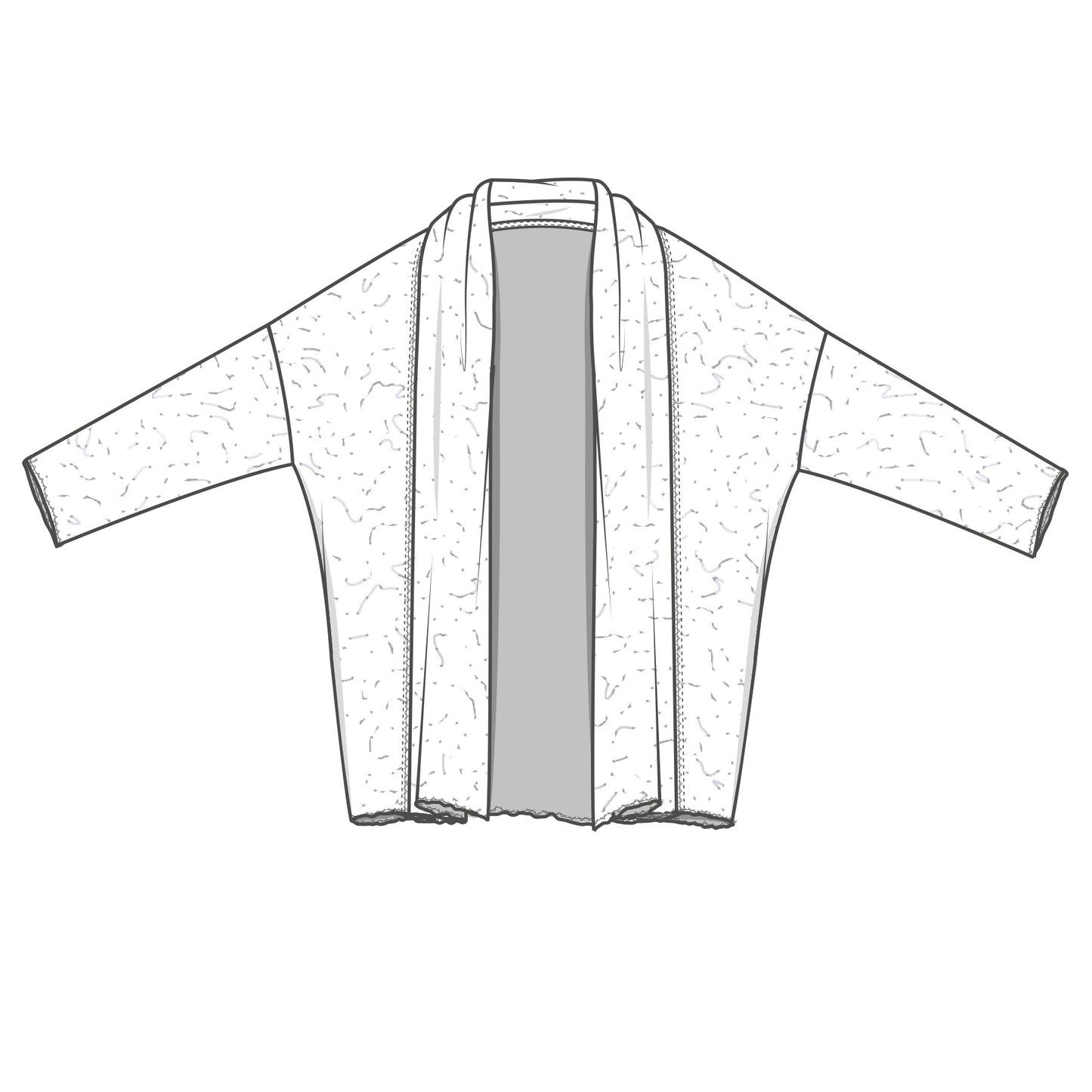 Kort cardigan 8503 - merino bubble wool