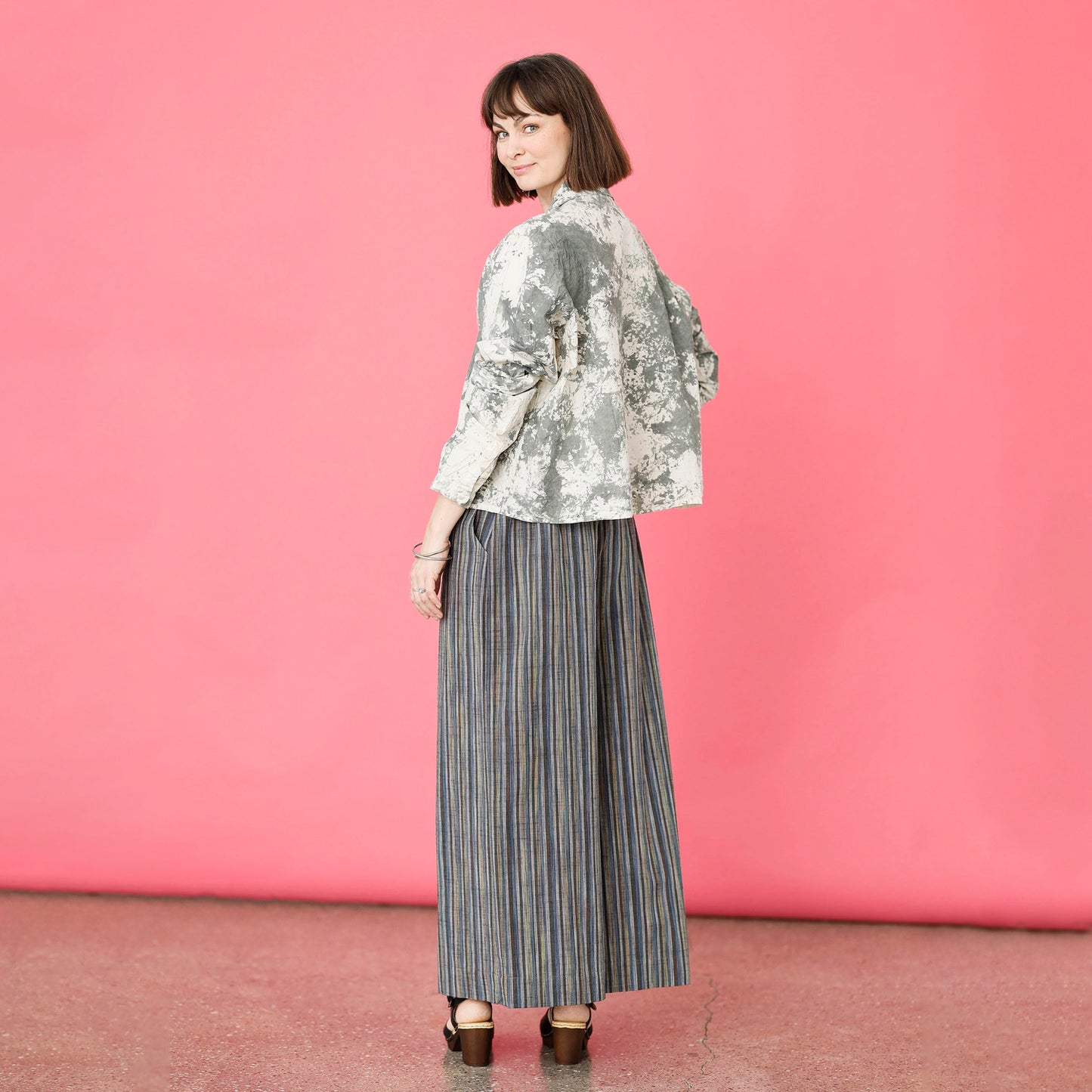 McVERDI vida byxor BETTINA - Blue Stripe