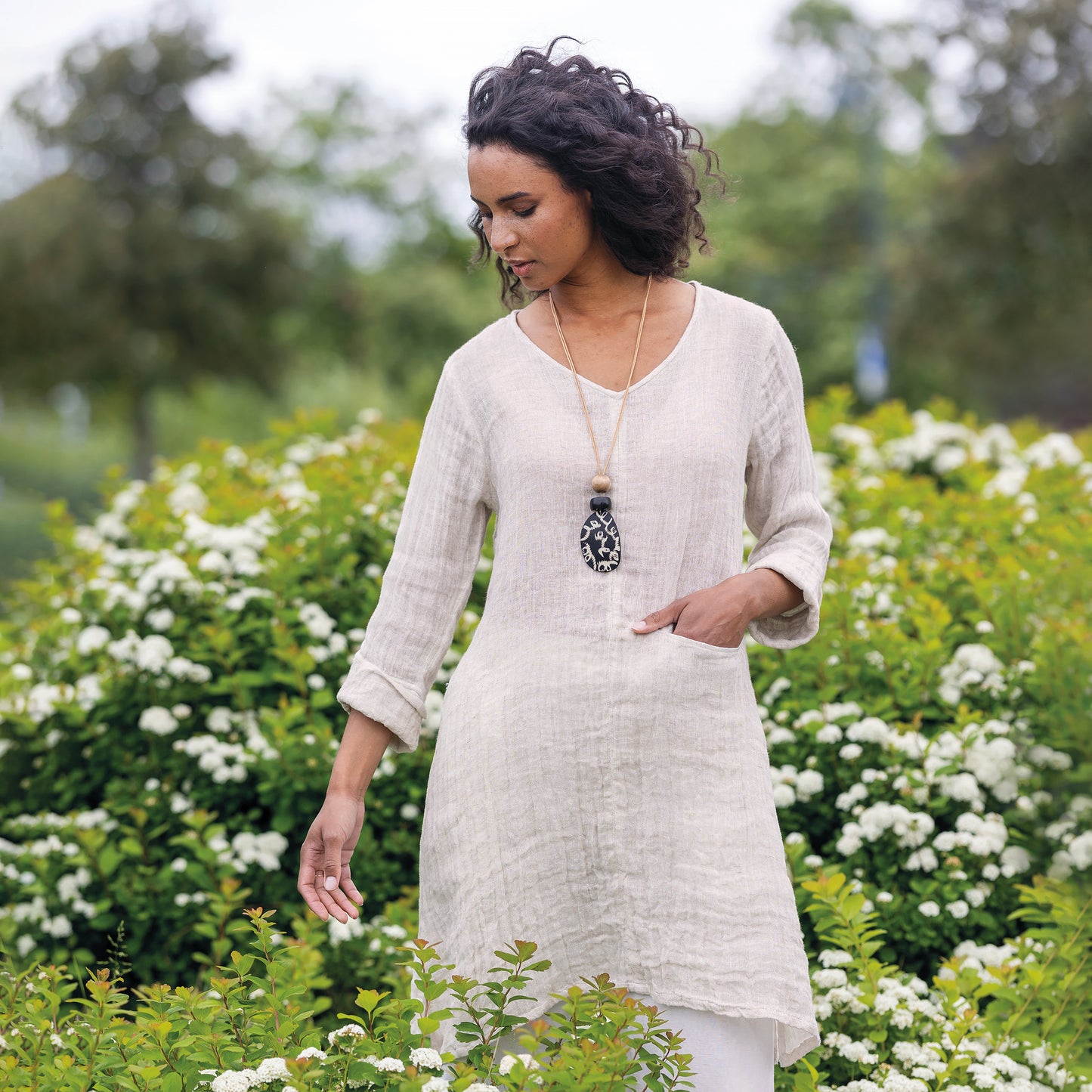 Sval tunika/klänning i luftig dubbel linneväv | Bohéme