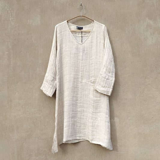 Sval tunika/klänning i luftig dubbel linneväv | Bohéme