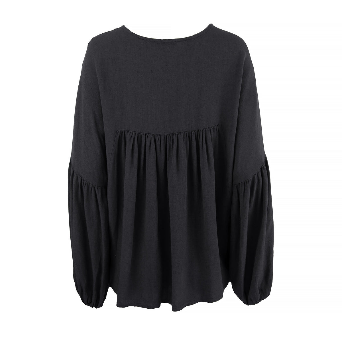 Bohéme tunn blus i viskos & ull – Svart