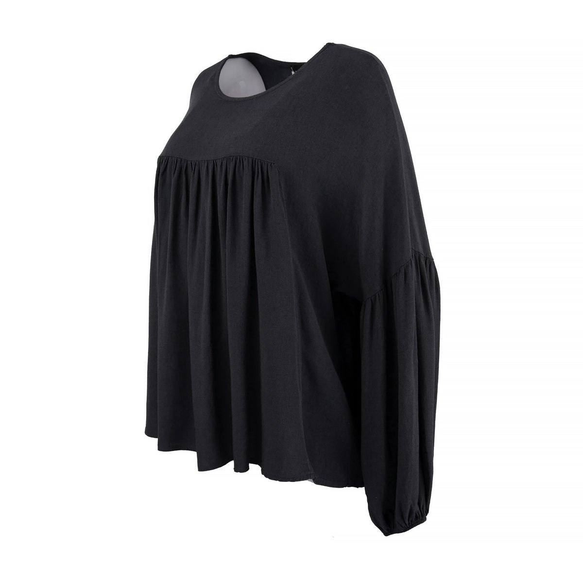 Bohéme tunn blus i viskos & ull – Svart