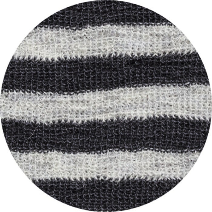 Långärmad tröja i merinoull med bred fåll – Dawn Grey Melange/Caviar